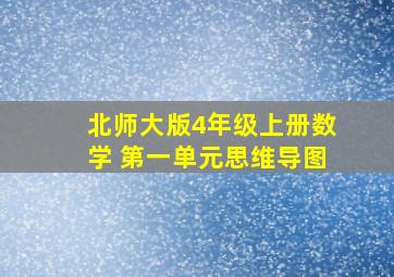 北师大版4年级上册数学 第一单元思维导图